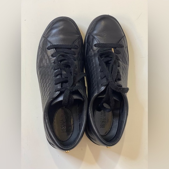 MICHAEL Michael Kors Colby Signature Logo‎ Black Leather Sneakers Size 6.5 - Picture 6 of 9